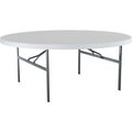 Lifetime Products Lifetime® 72" Round Portable Folding Plastic Table, White 22673